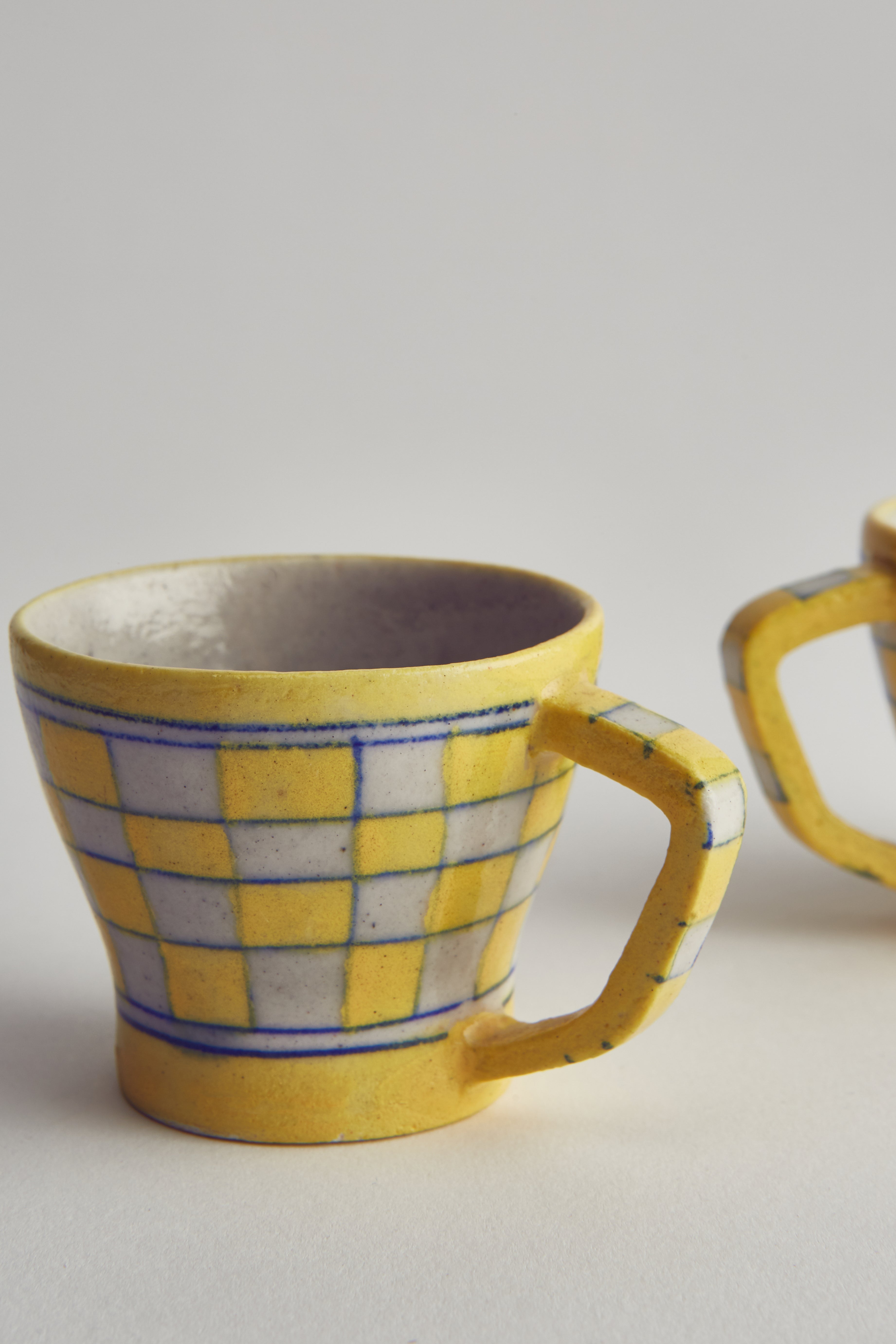 Ceramic Checkered Espresso Cups