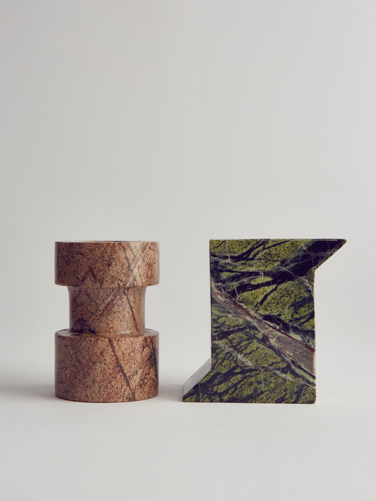 Set of Geometric Marble Candle Stick Holders