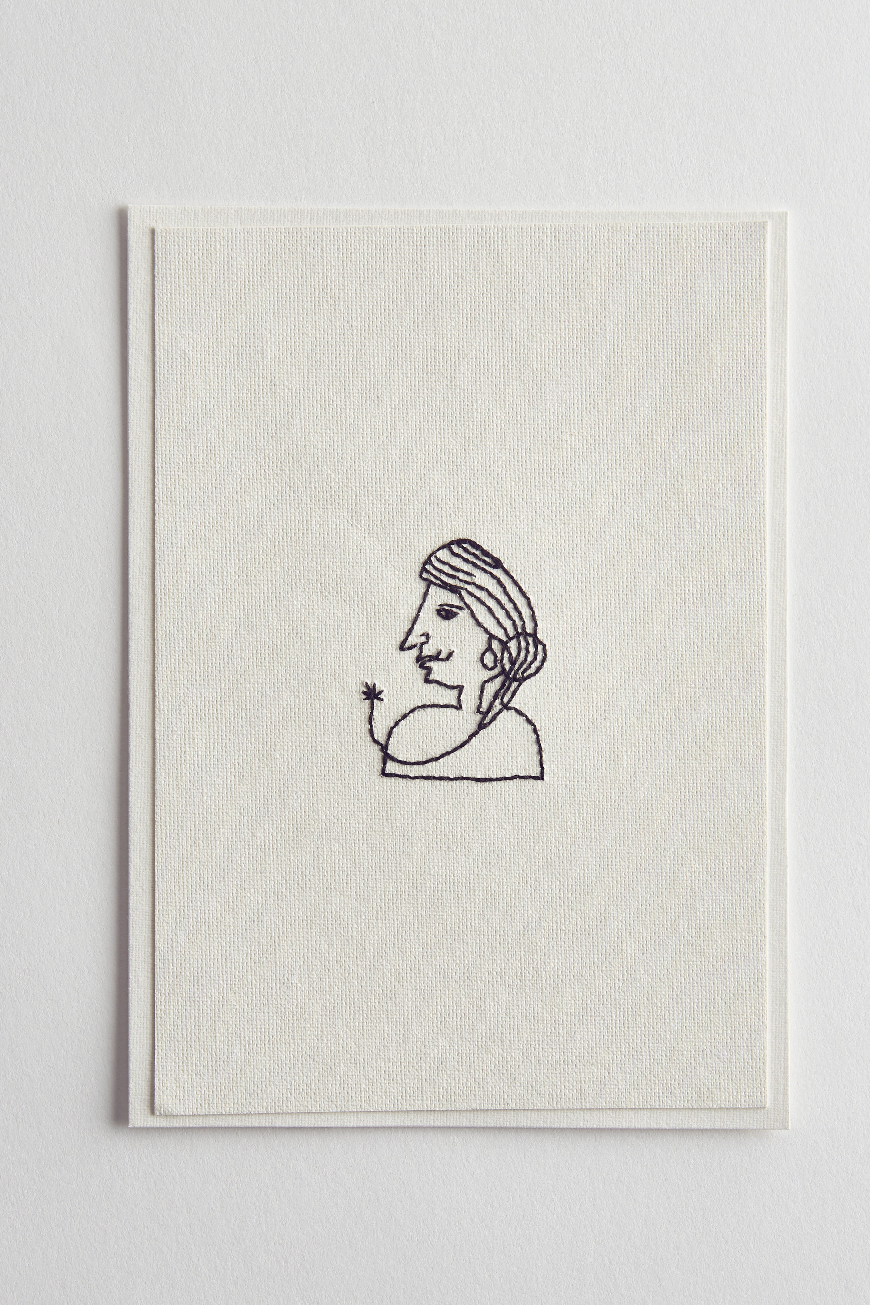 Hand Embroidered Woman Card