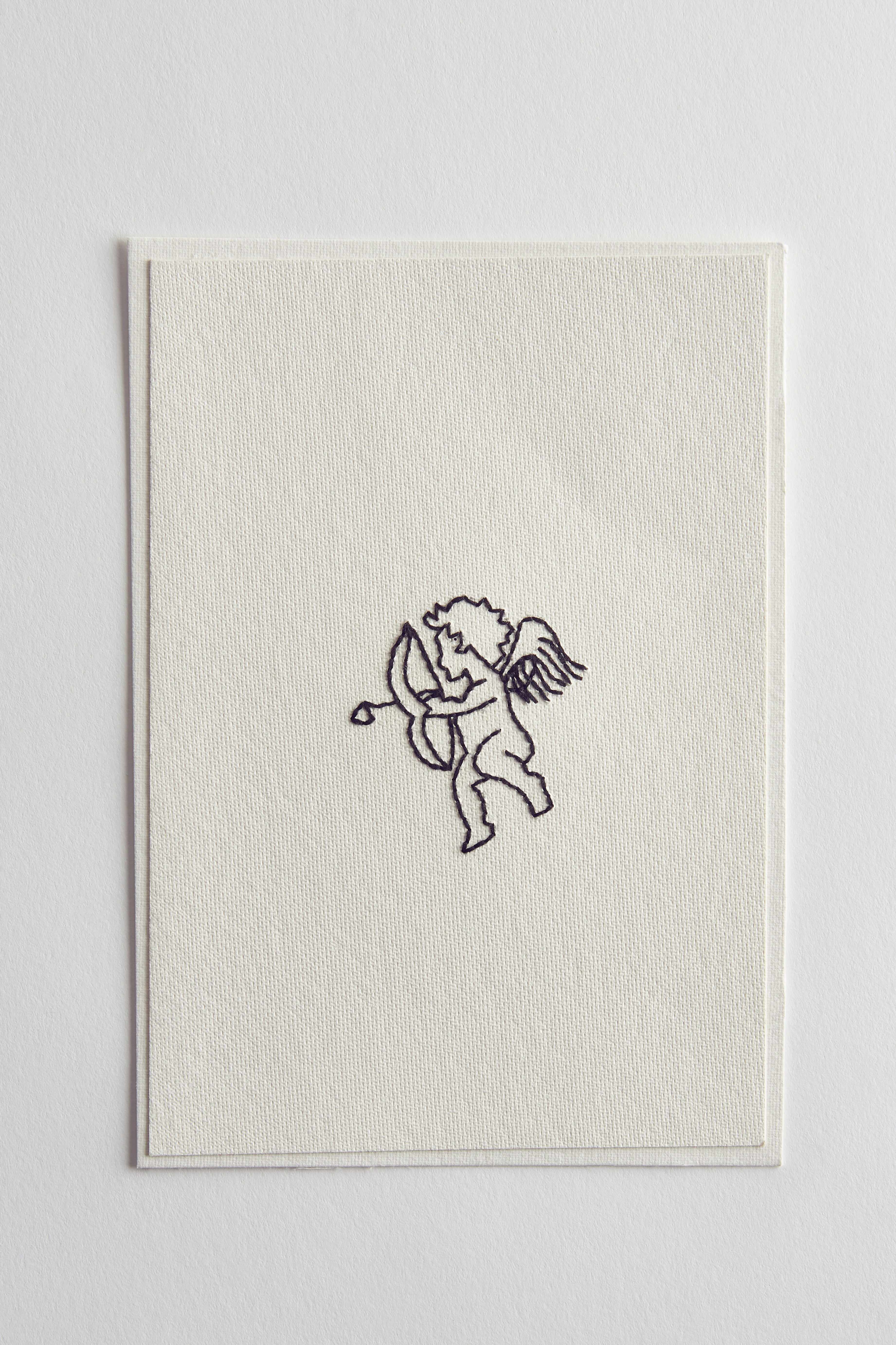 Hand Embroidered Cherub Card