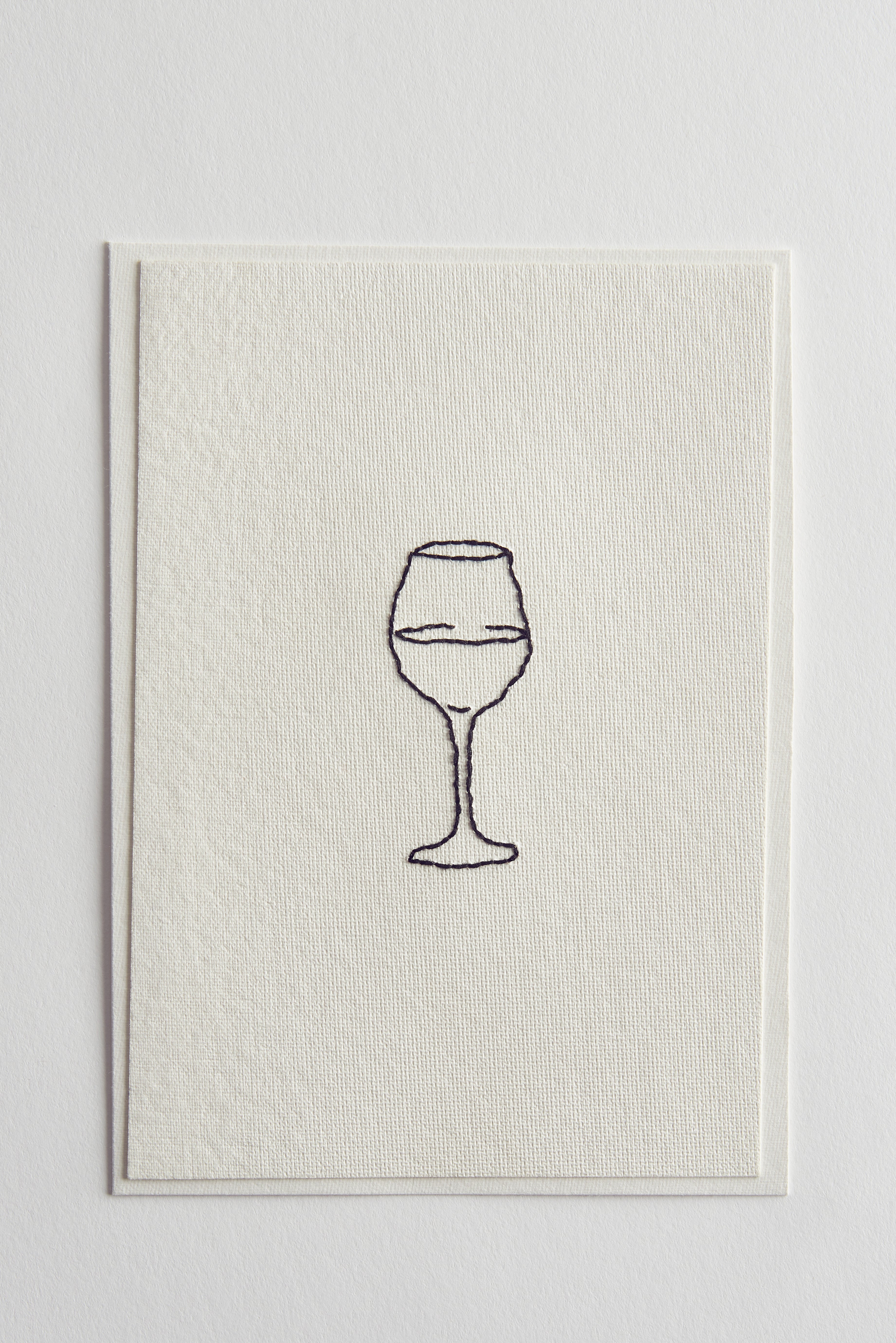 Hand-Embroidered Wine Card