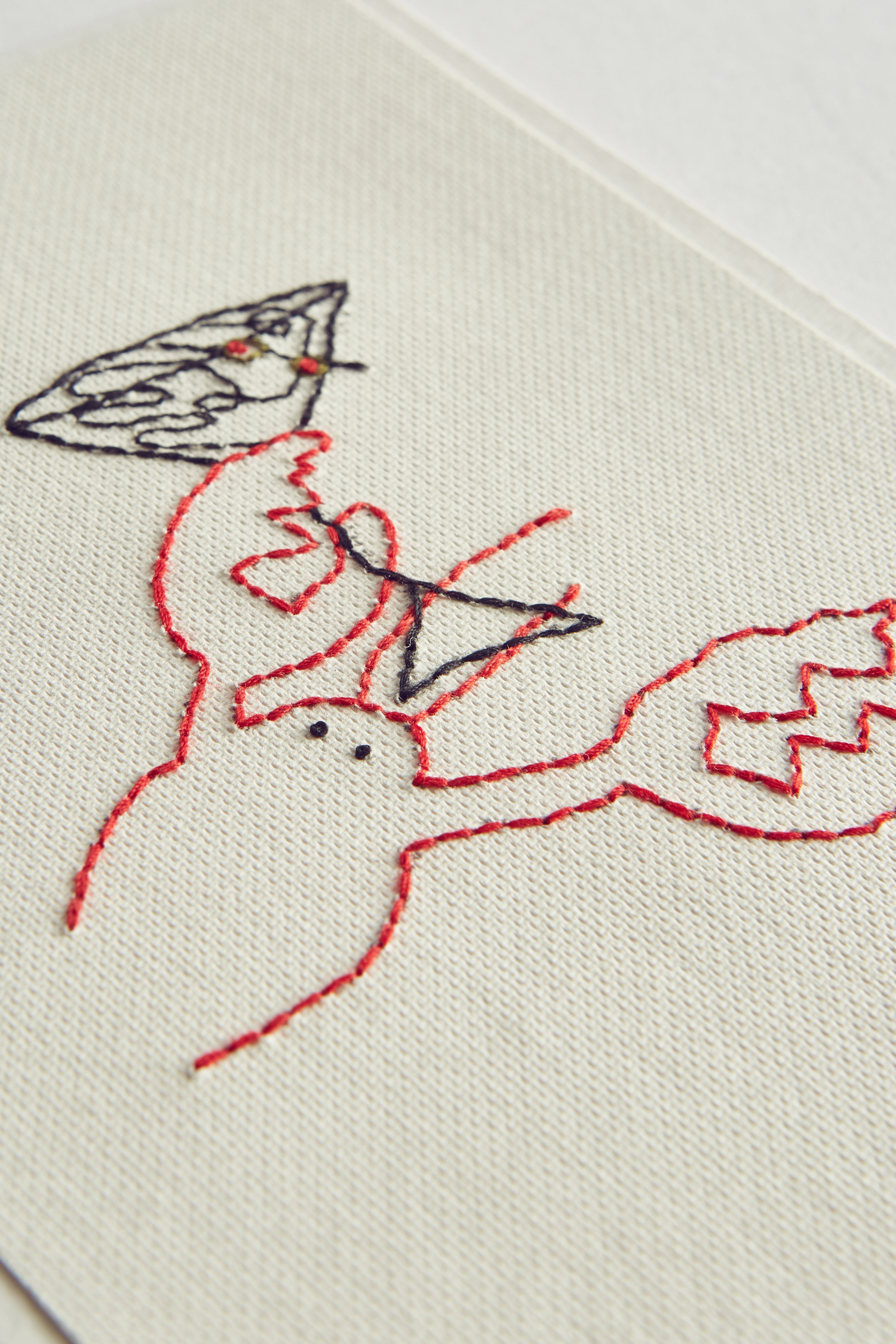 Hand Embroidered La Lob Card