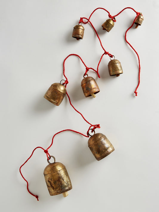 Large brass bell garland