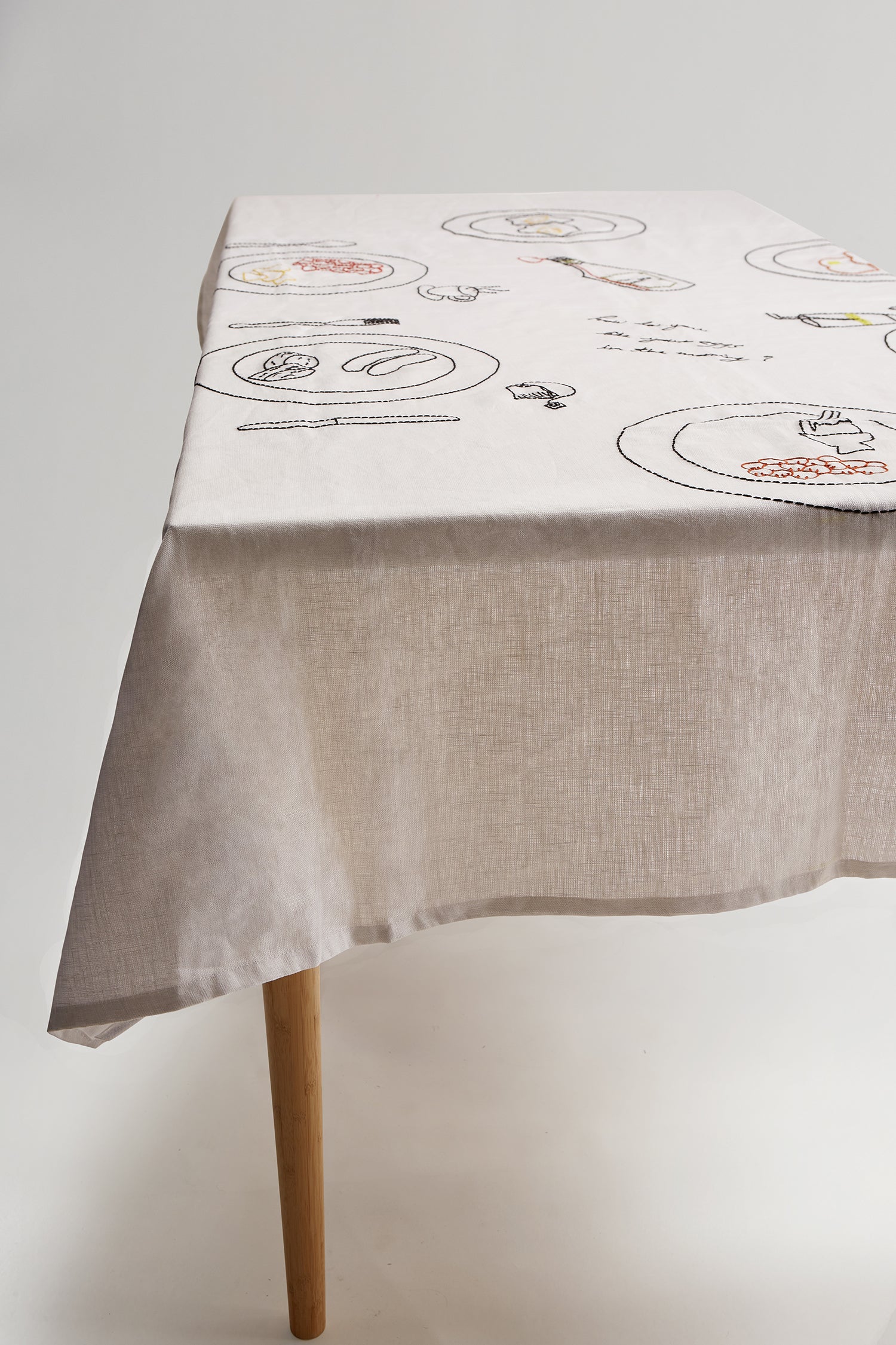 The 6 English Fry Up Hand Embroidered Tablecloth