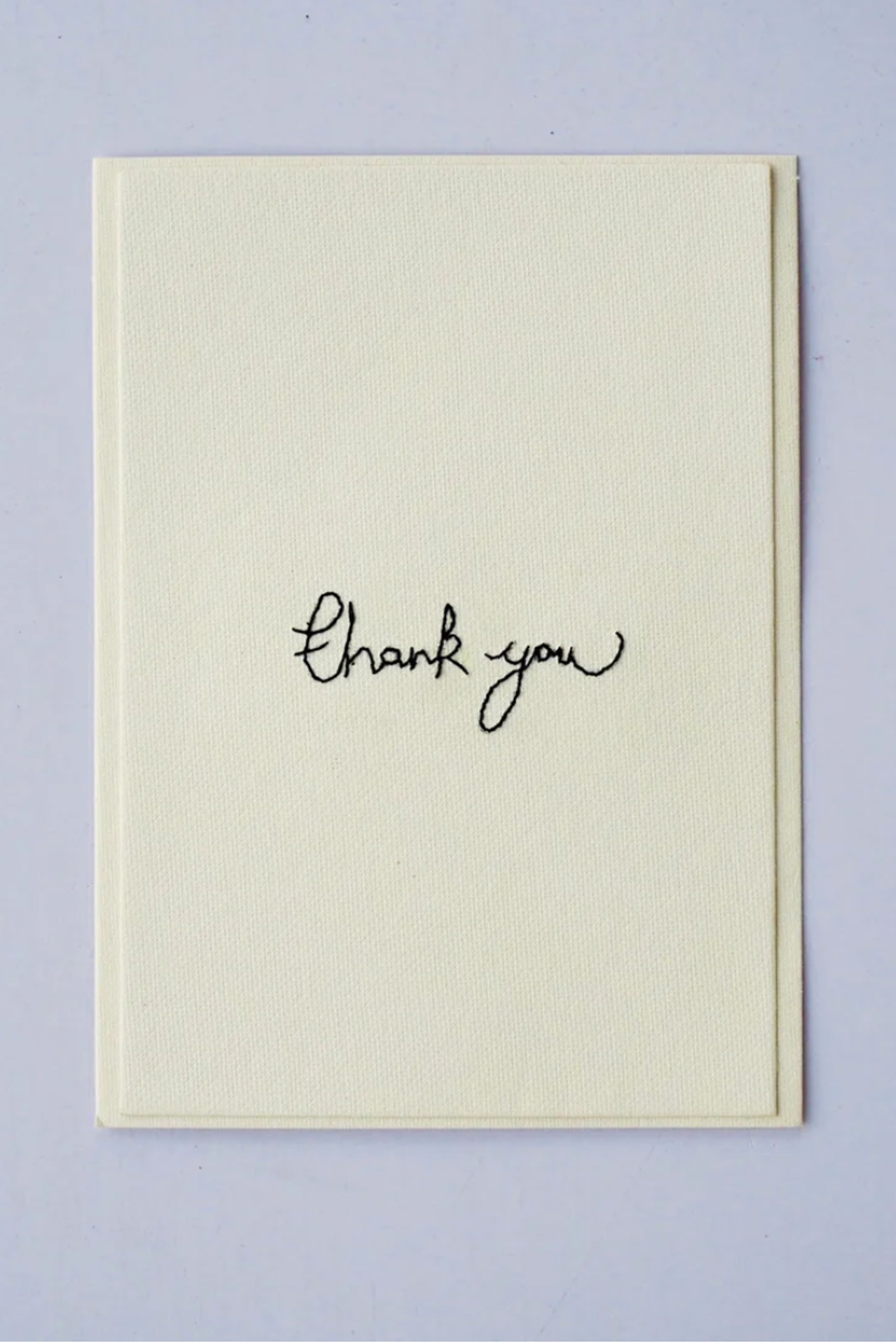 Hand Embroidered Thank You Card