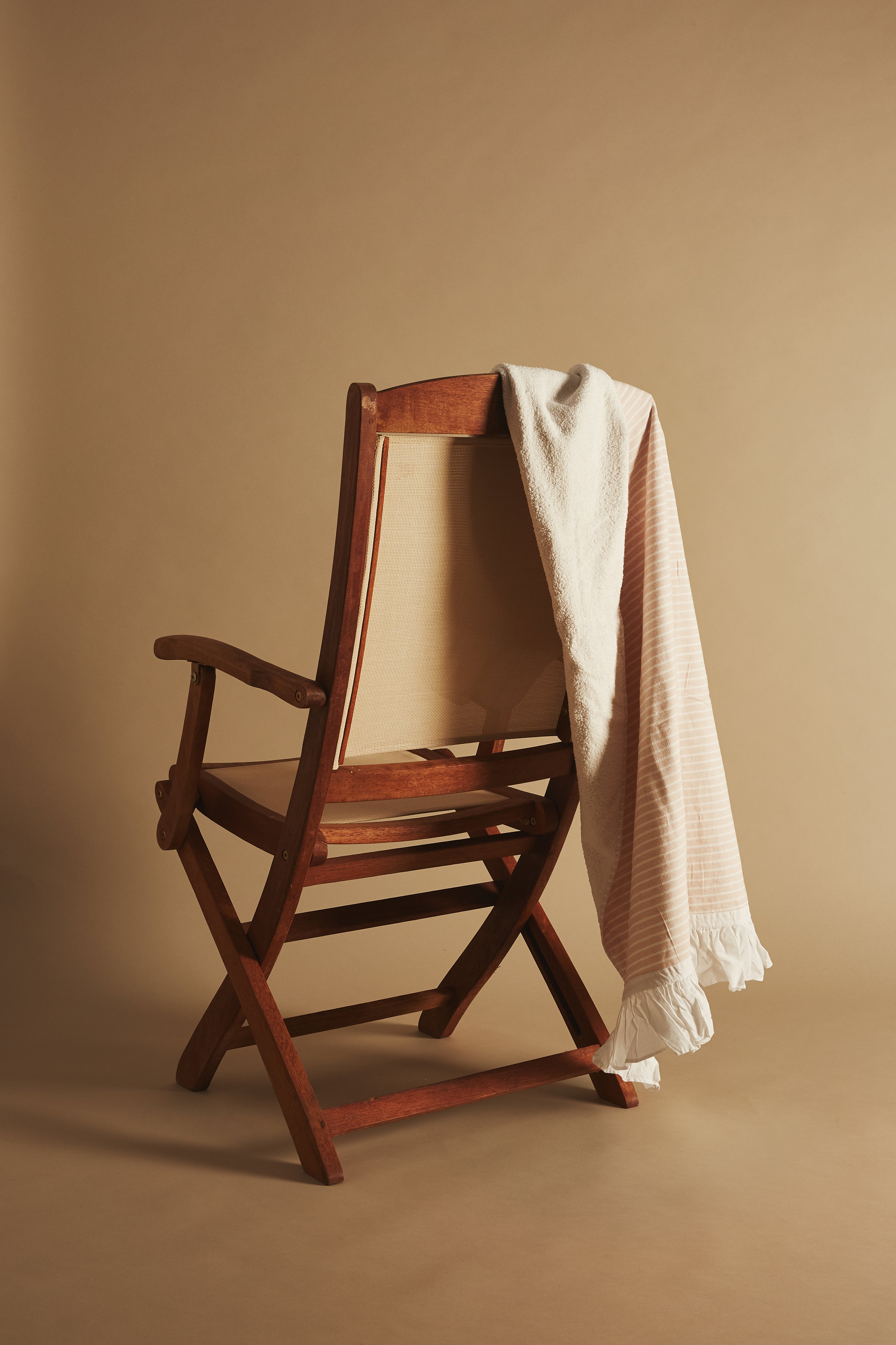 Double Material Stripe & Frill Towel