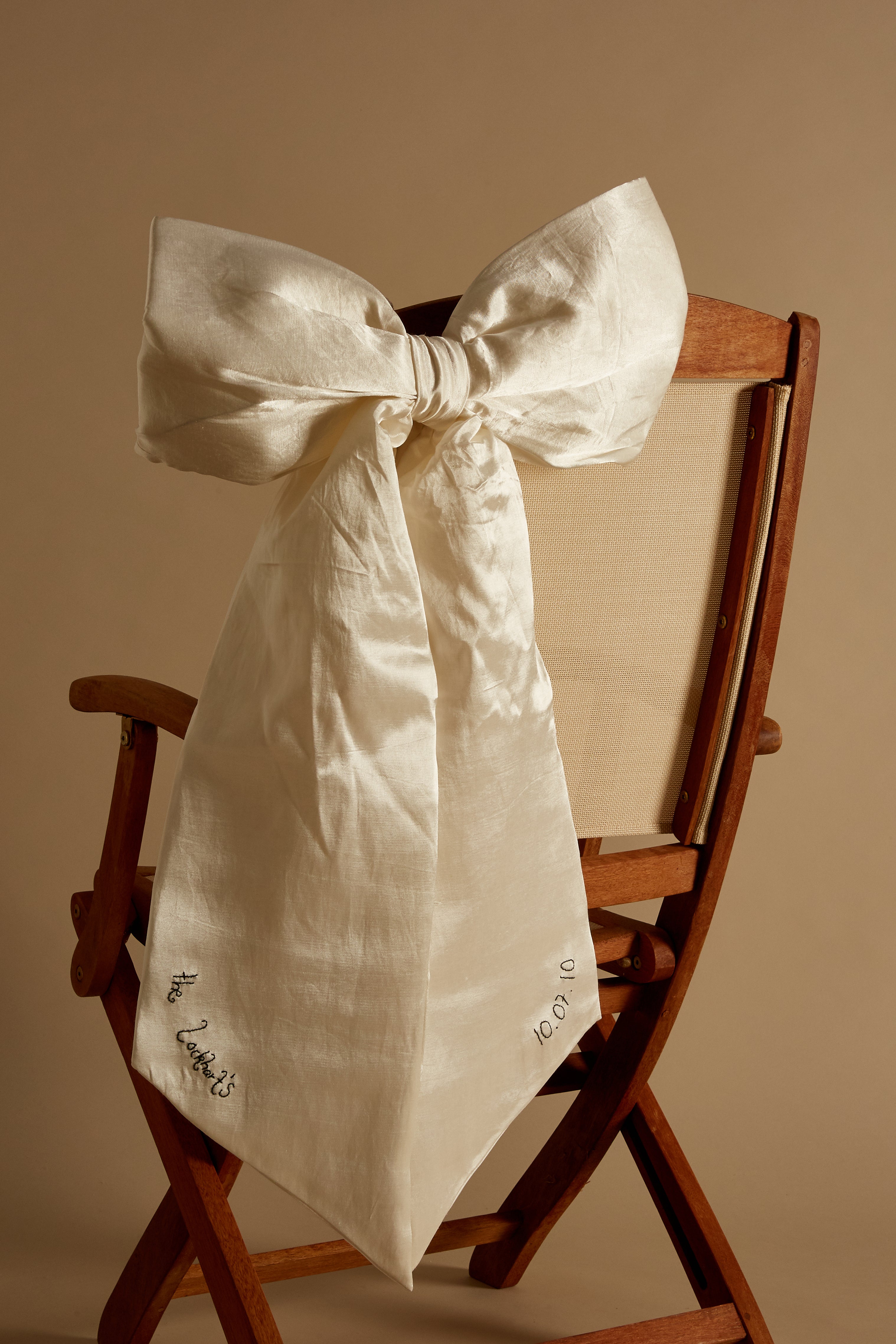 Customised Hand Embroidered Oversized Silk Bow