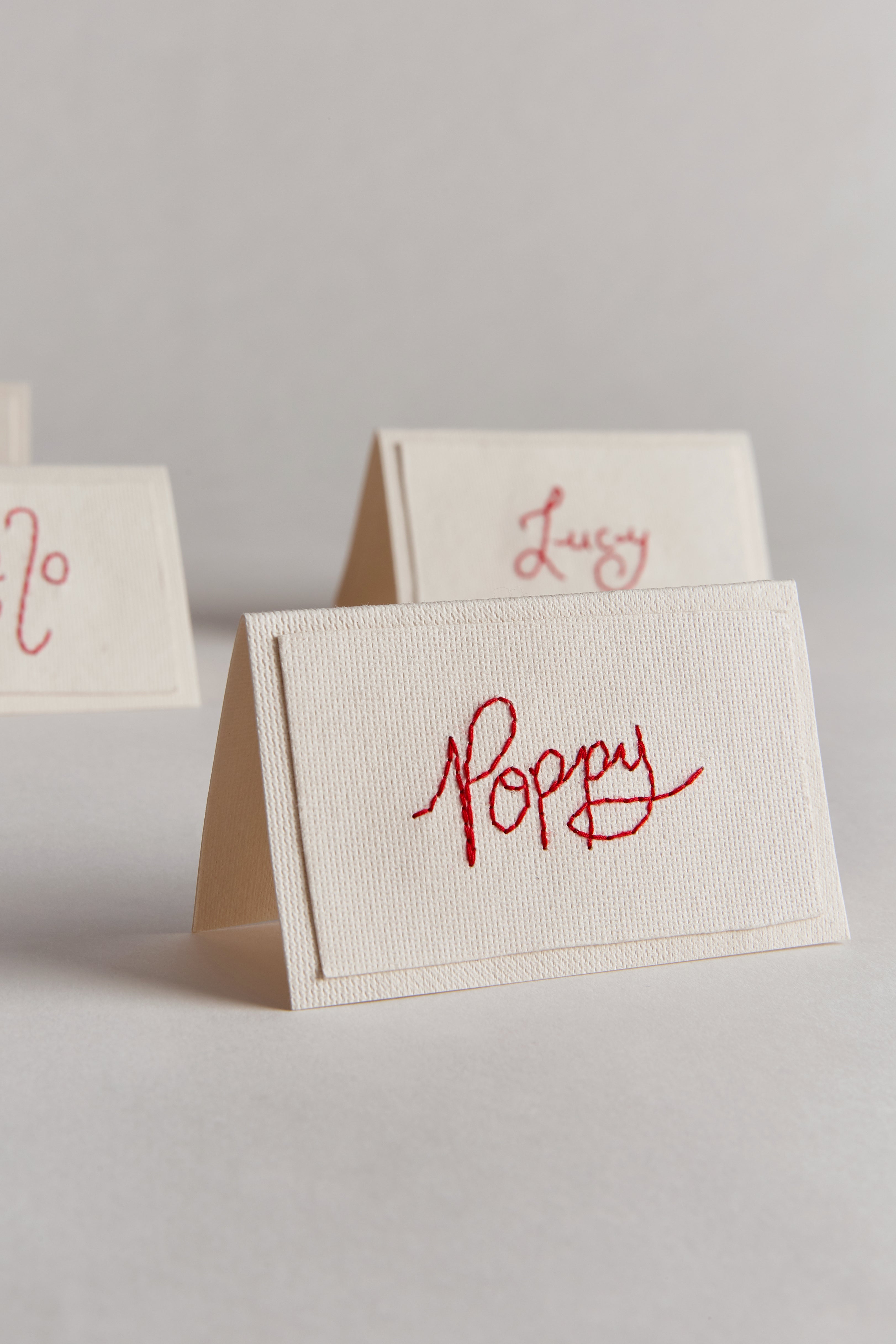 Customised Hand Embroidered Place Cards