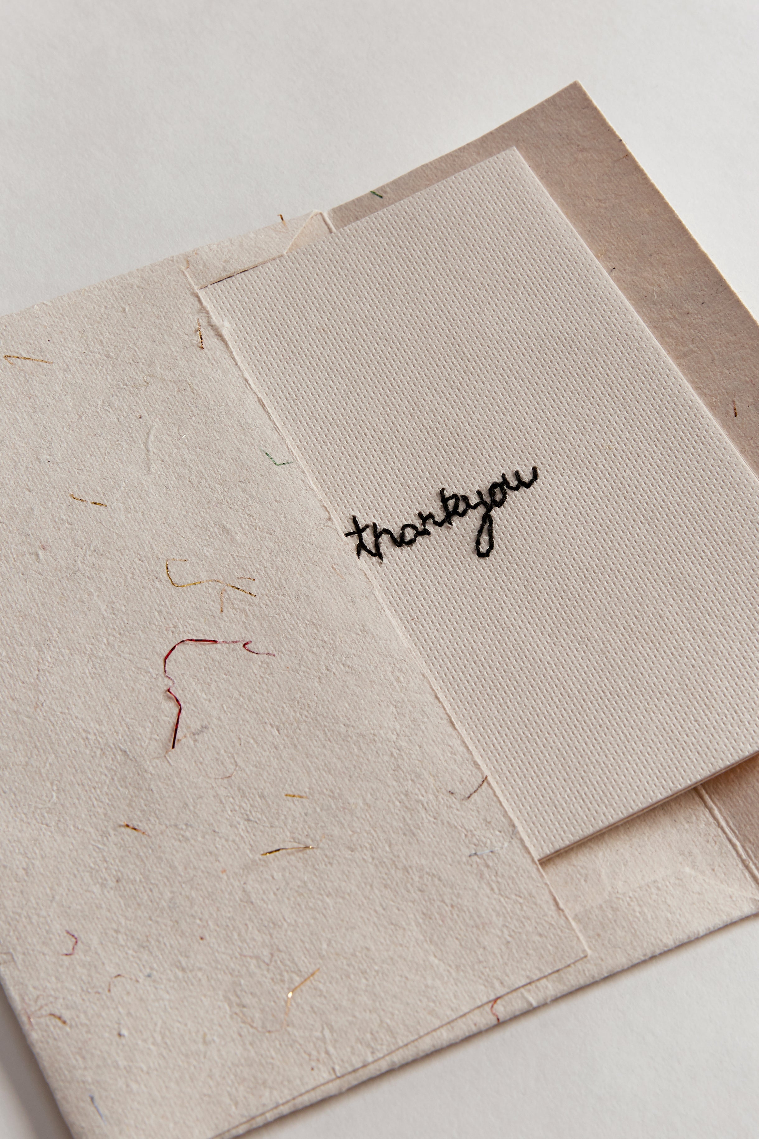 Customised Hand Embroidered Thank You Cards & Envelopes